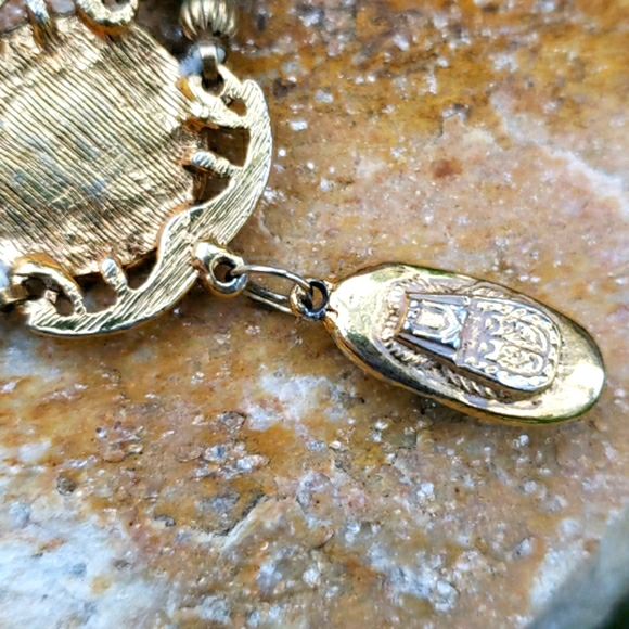 Vtg Egyptian Revival Pharoah Phoenix Necklace Set - Picture 11 of 13